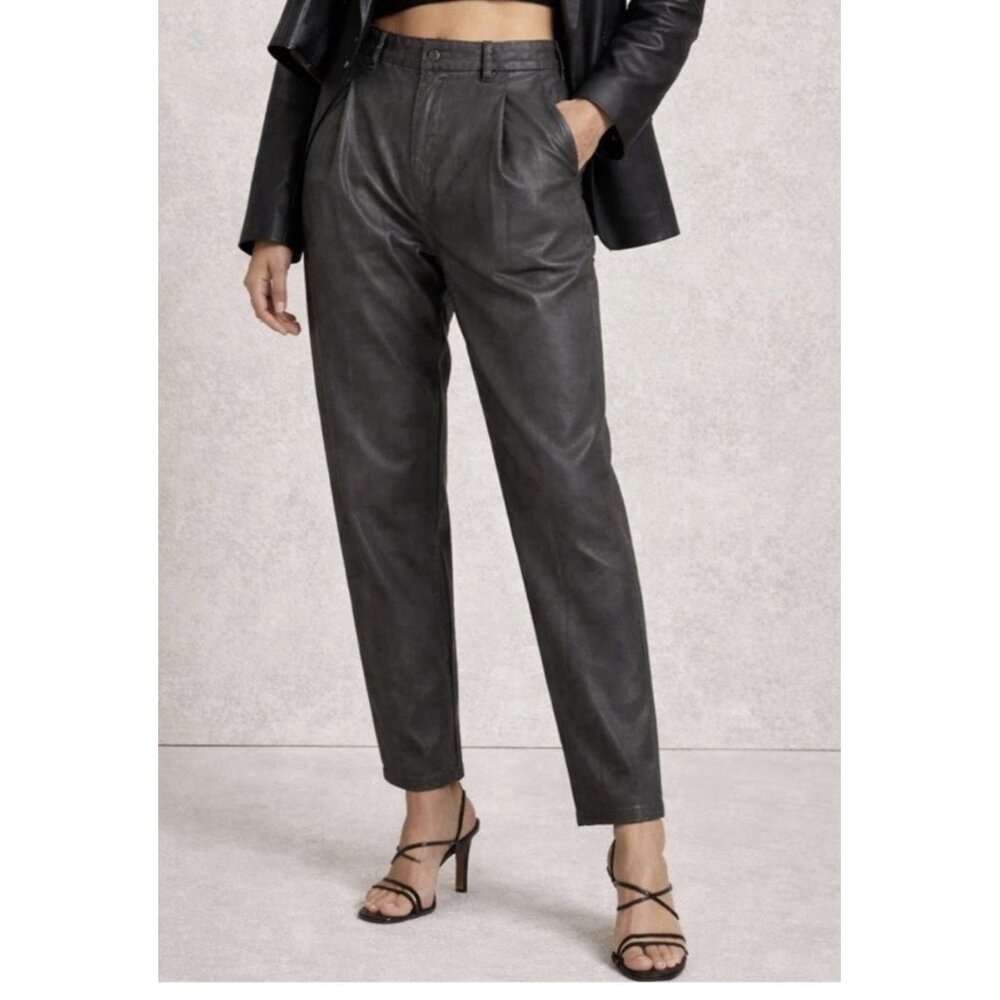 AG Adriano Goldschmied Rory Pleated Carrot Trouser Pants Sz 27 Retail $215